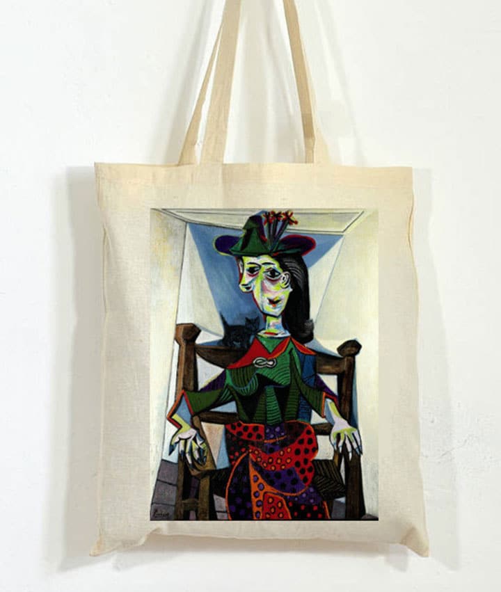 Borsa di tela con dipinto