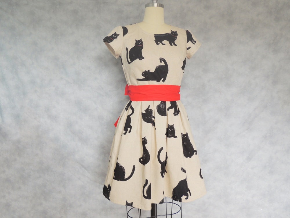 Vestito vintage con gatti