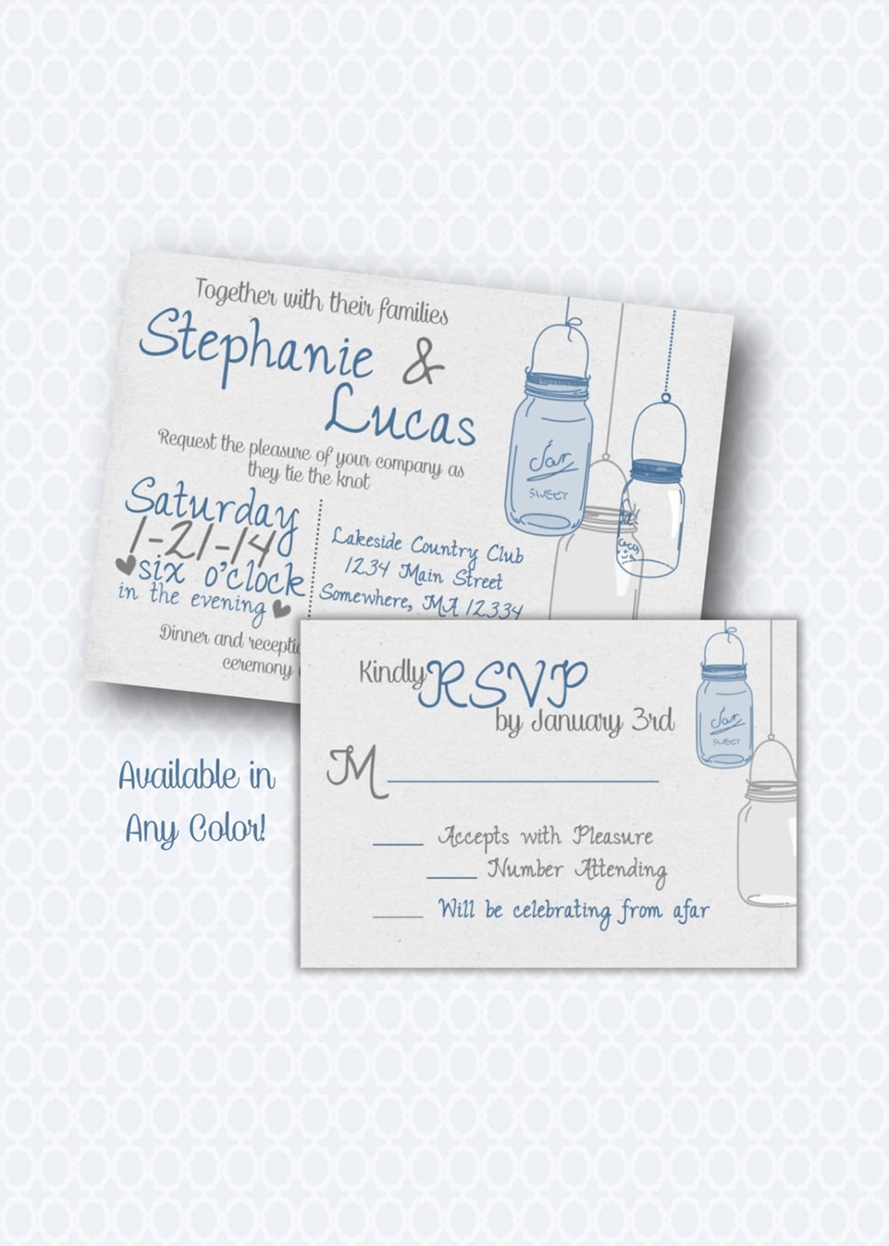 Partecipazioni blu shabby