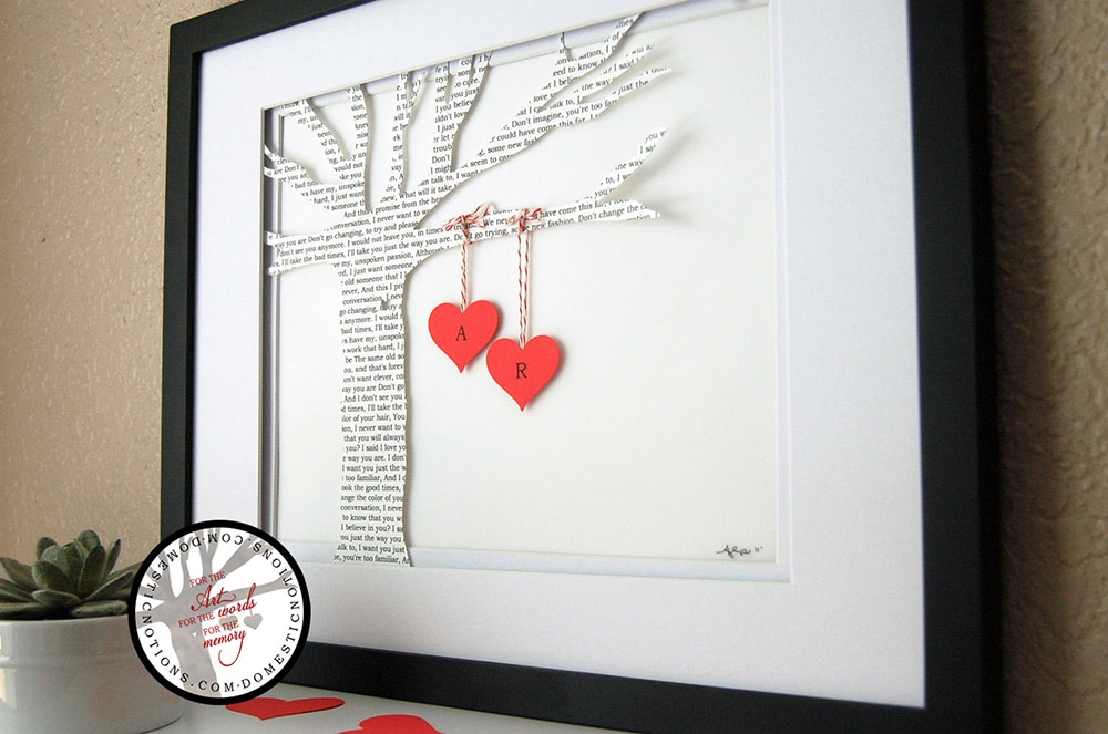 Quadro con albero di carta