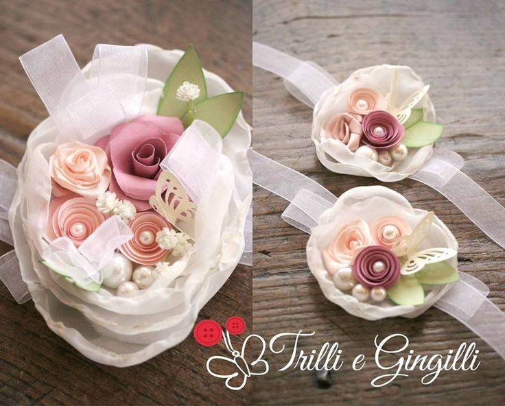Corsage abbinato al bouquet da sposa
