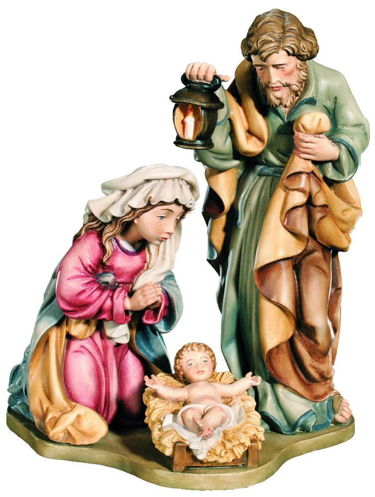 Famiglia sacra classica in legno dell'Alto Adige