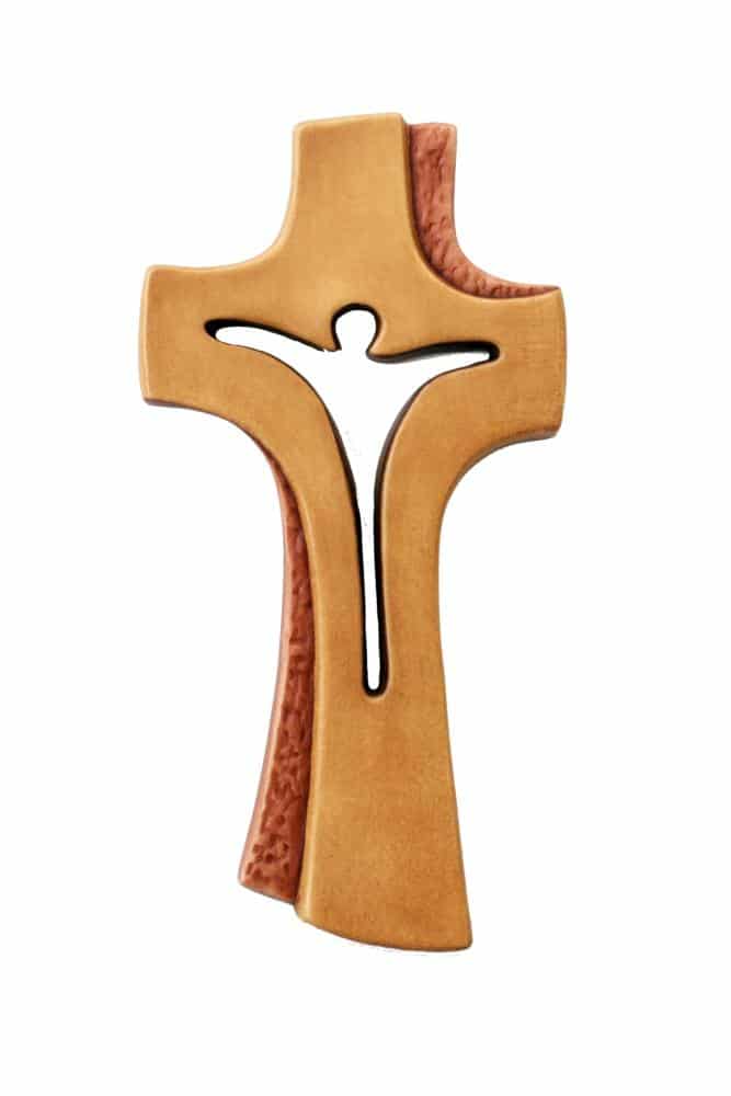 Crocifisso moderno in legno dell'Alto Adige