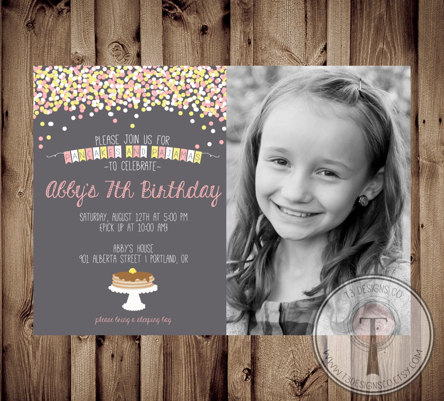 Biglietto di invito per compleanno bambina