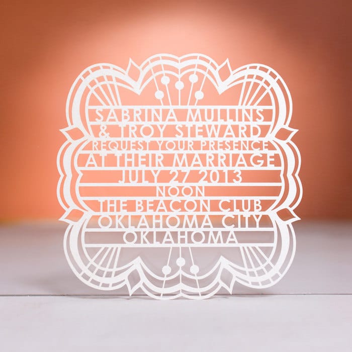 Partecipazioni laser cut in stile bohemien