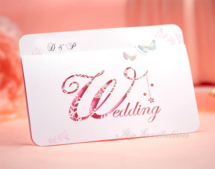 Partecipazioni laser cut scritta intagliata