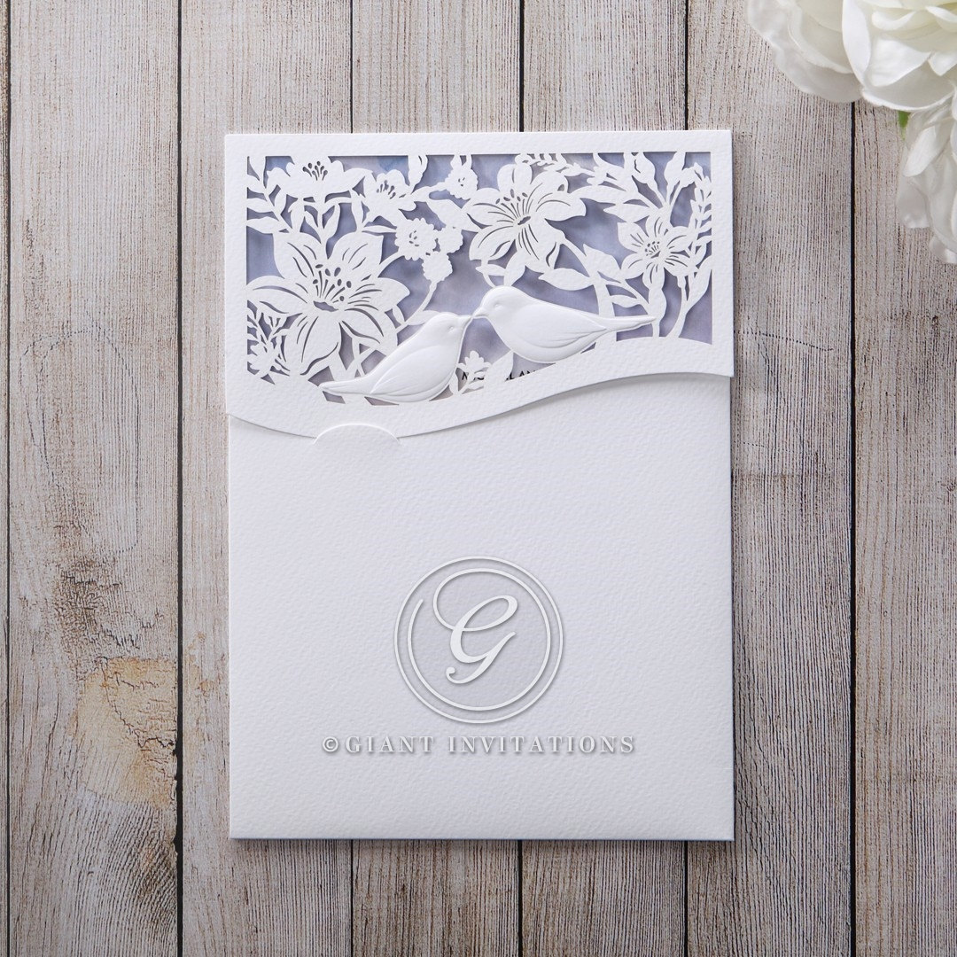 Partecipazioni laser cut con uccellini