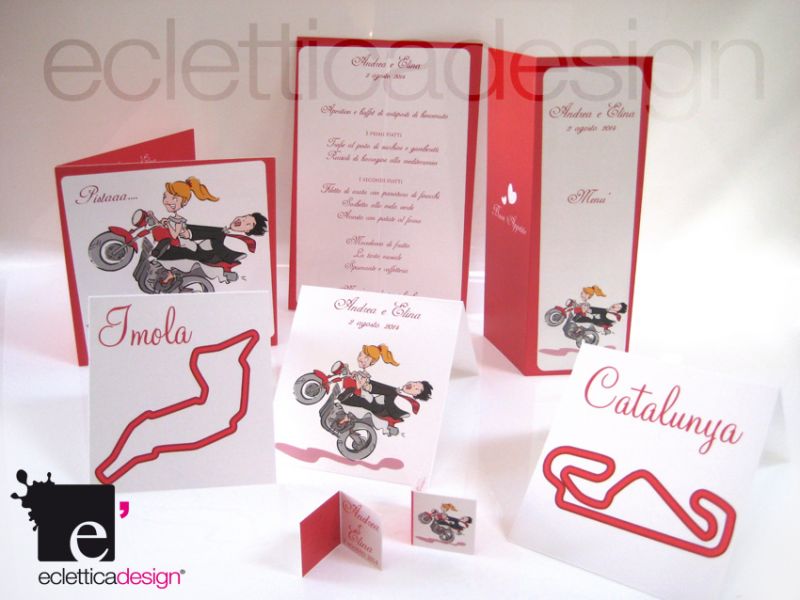 Set coordinato matrimonio a tema moto