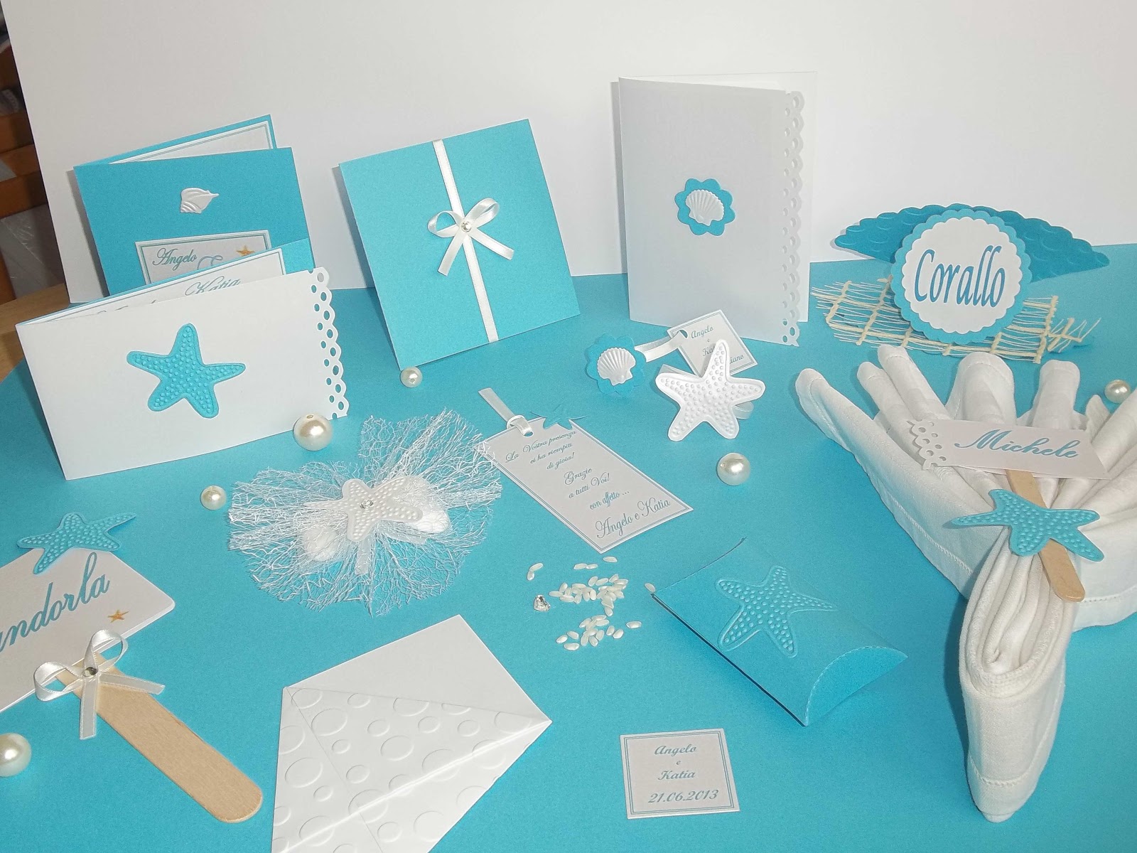 Set coordinato matrimonio a tema mare
