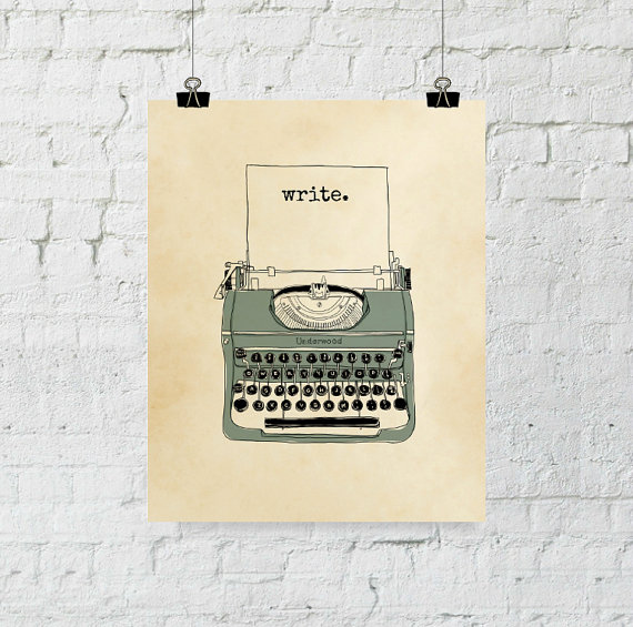 Stampa con macchina da scrivere vintage