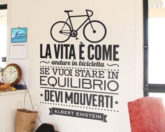 adesivo citazione bicicletta