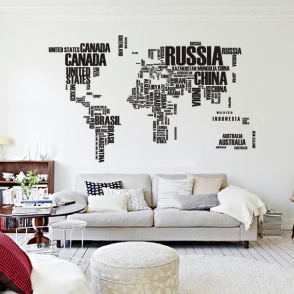 adesivo murale mappa