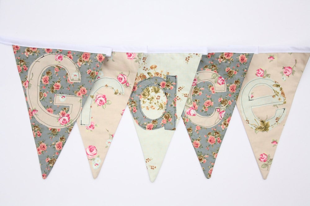 Festoni cameretta nome bambina shabby vintage