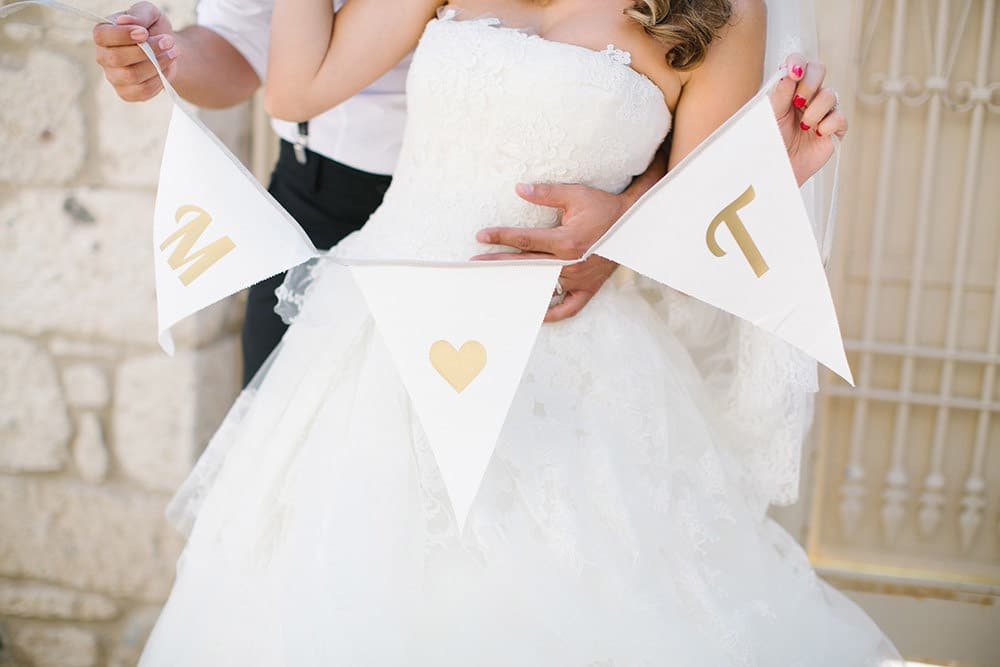 Festoni con bandierine personalizzate iniziali sposi matrimonio Festoni matrimonio con bandierine iniziali sposi
