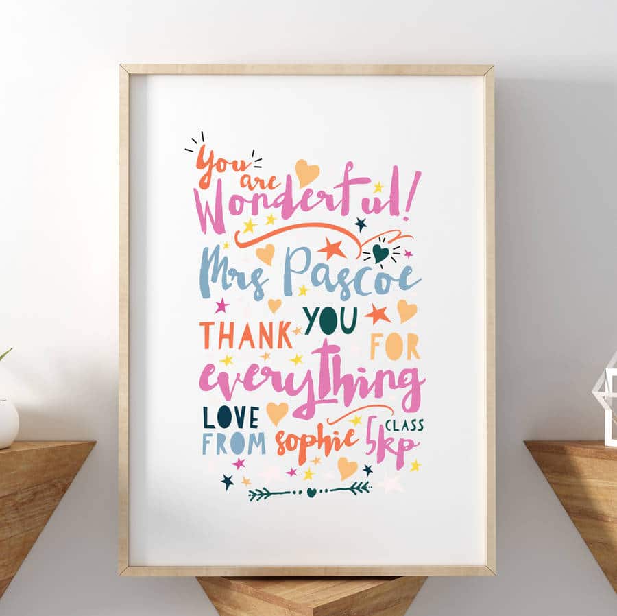 Blank Poster Wood Frame on modern triangle shelf with white back