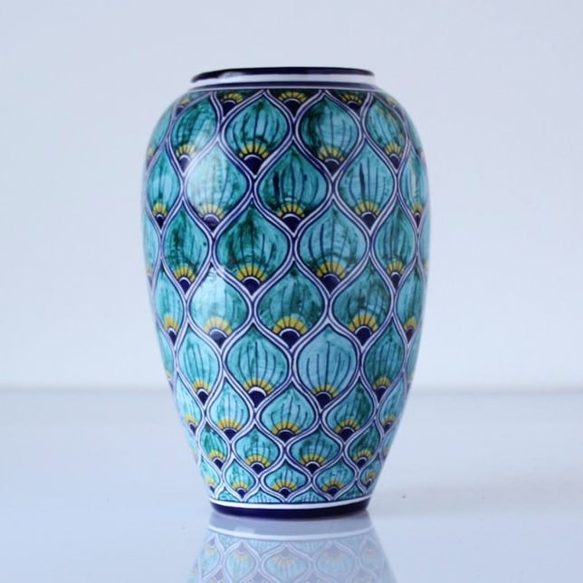 vaso-ceramica azzurro-pavona