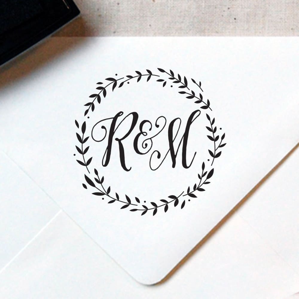 Timbro personalizzato matrimonio con monogramma