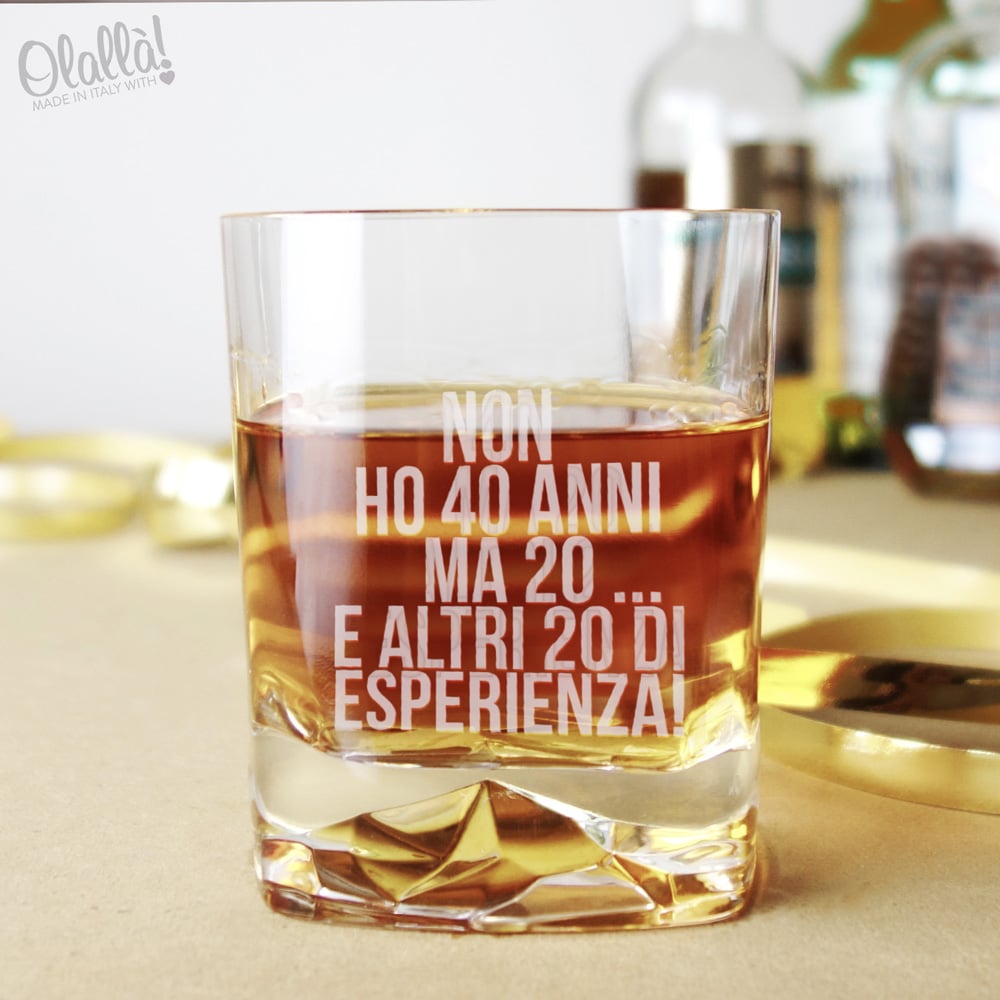 Bicchiere da Whiskey Personalizzato Idea Regalo 40° Compleanno