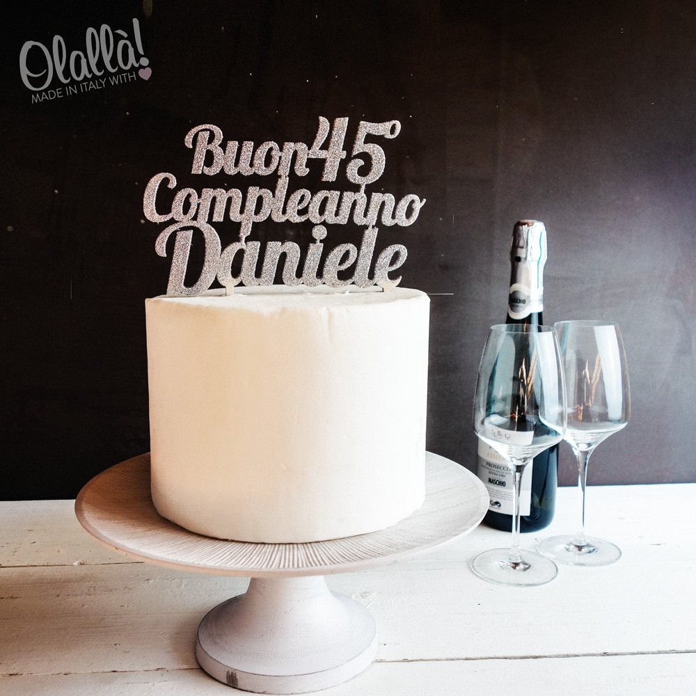 Cake Topper Personalizzato Buon Compleanno