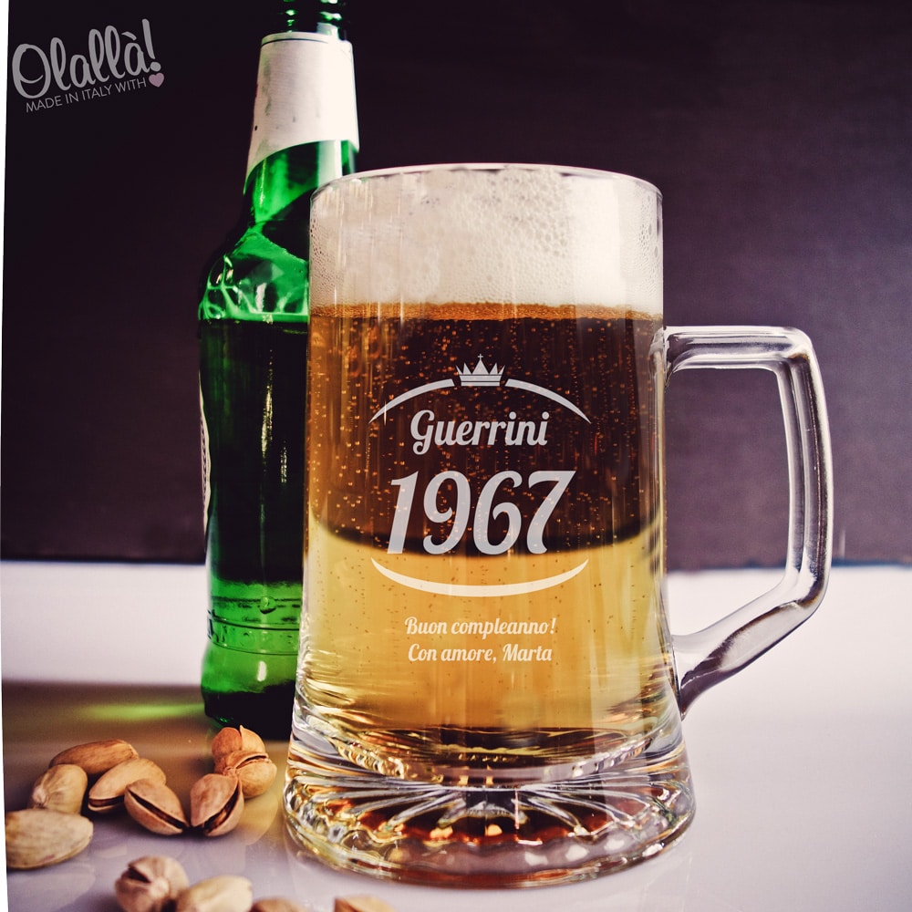 Boccale da Birra con Manico Personalizzato Idea Regalo per Appassionati