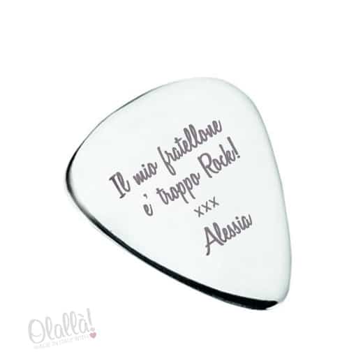 Idee Regalo Natale Fratello.Plettro D Argento 925 Personalizzabile Con La Tua Frase Idea Regalo Fratello Olalla