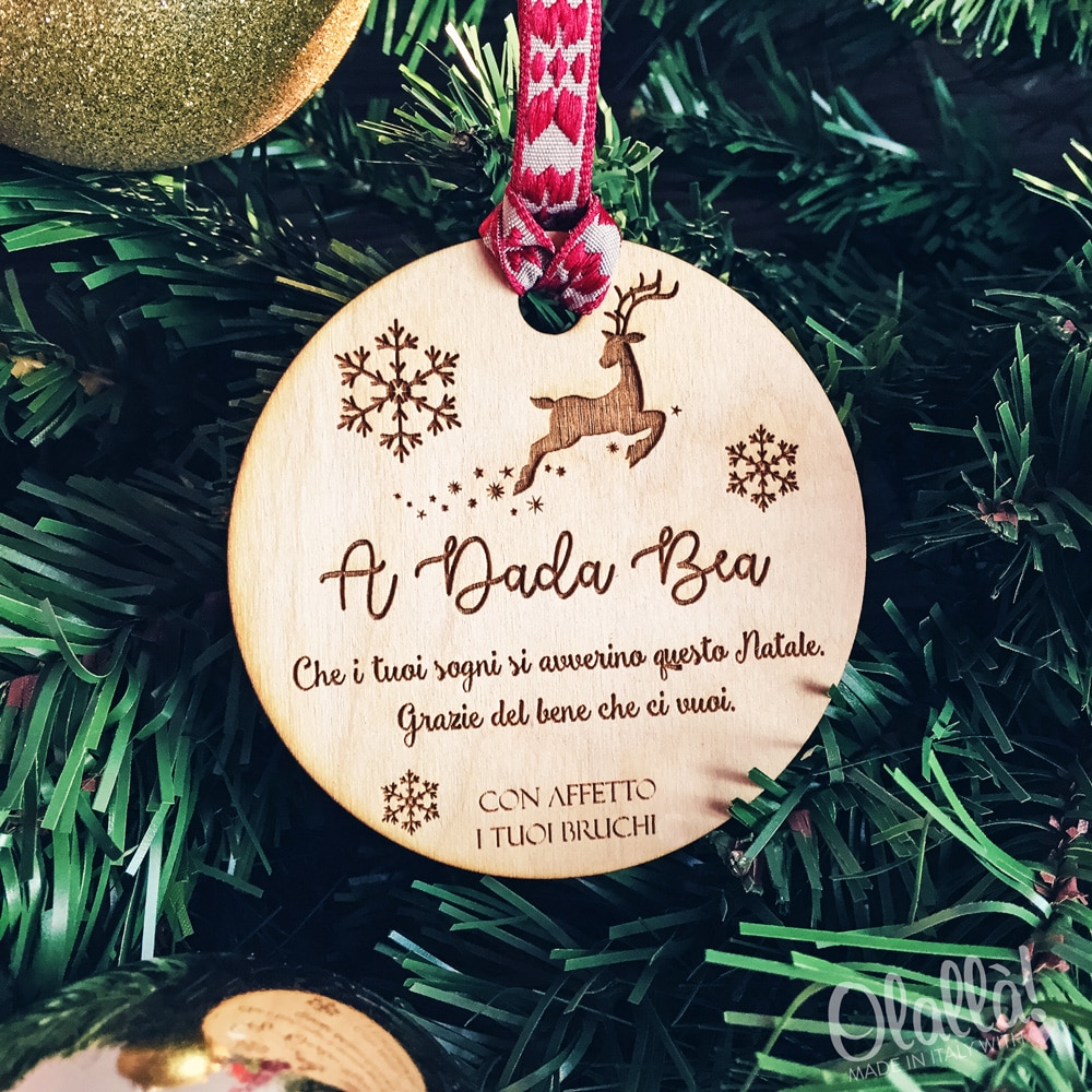 Regali Di Natale Maestre.Decorazione Di Legno Da Appendere All Albero Di Natale Personalizzata Per La Maestra Del Cuore Olalla