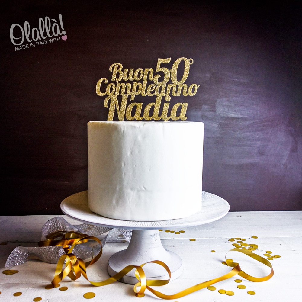 Cake Topper Personalizzato Buon Compleanno