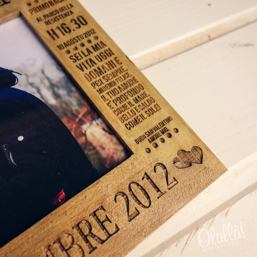 Cornice in Legno Personalizzata Storia d Amore cornice legno personalizzata anniversario valentino