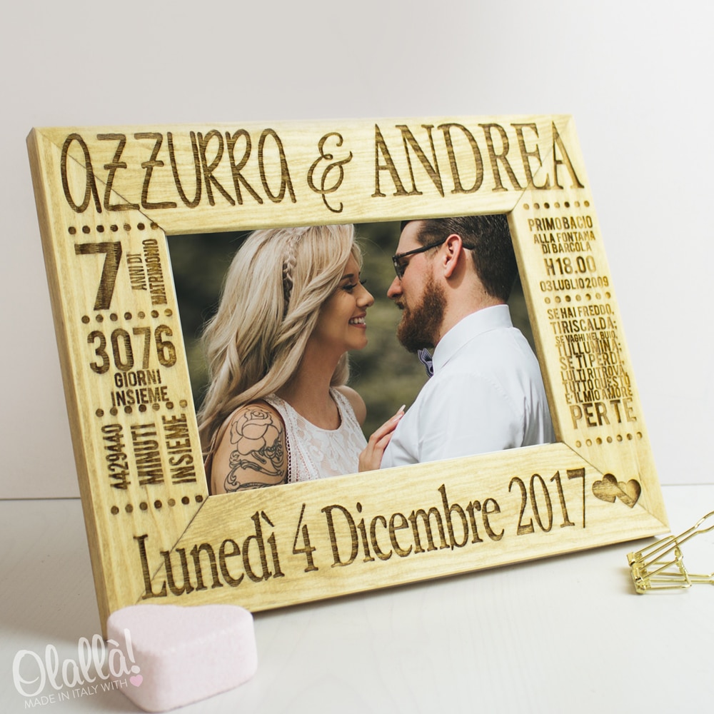 Cornice in Legno Personalizzata Storia d Amore cornice storia damore personalizzata
