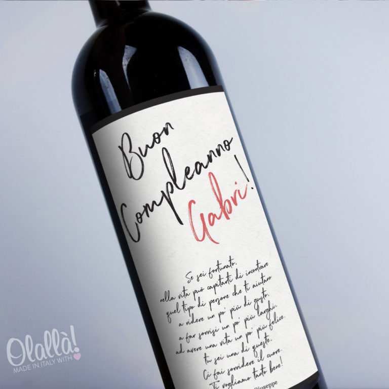 Bottiglia Di Vino Personalizzata Con Cassa Legno Ideale Per Regalo Di Compleanno. (Prosecco DOC, Happy Birthday