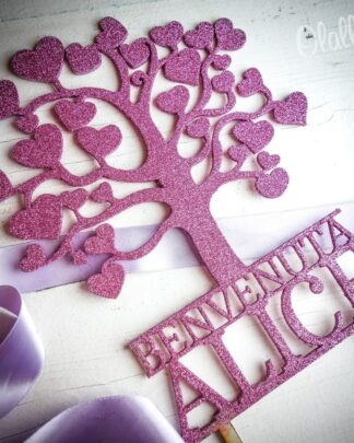 cake-topper-albero-vita-glitter-rosa