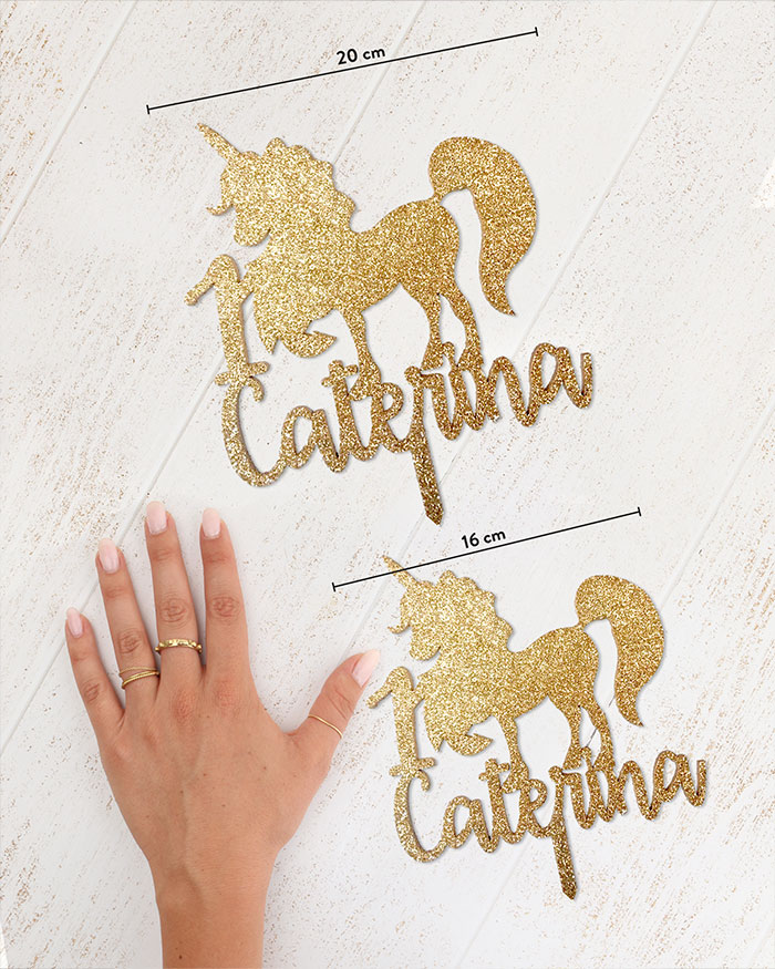 Cake Topper Personalizzato Unicorno - Nome e Anni Festeggiato