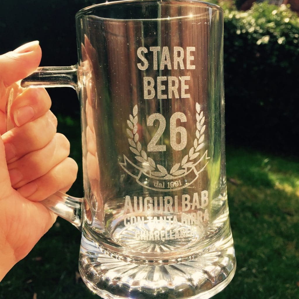 Boccale da Birra con Manico Personalizzato con Corona Idea Regalo