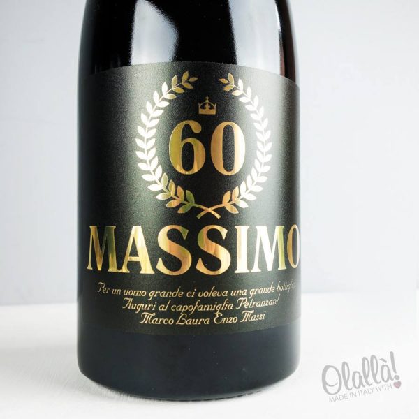 Bottiglia di Spumante Magnum Personalizzata con Corona e