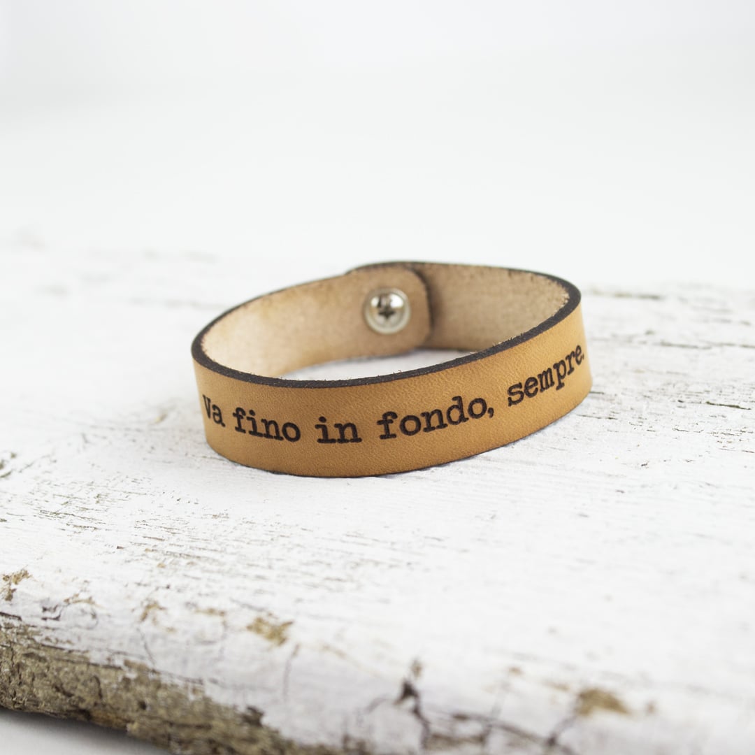 Braccialetto Di Cuoio Personalizzato Con La Vostra Frase Incisa Olalla