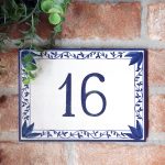 numero-civico-decoro-blu-foglie-personalizzato