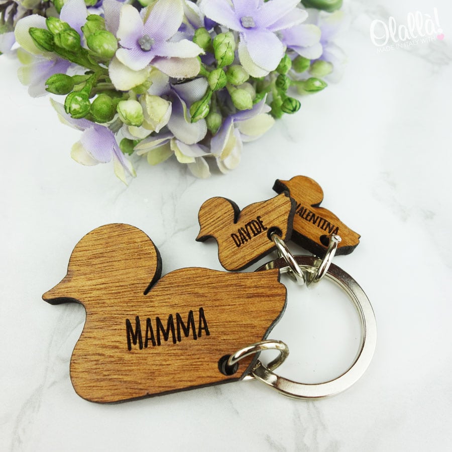 Set Di 2 Portachiavi A Cuore Per Mamma E Figlia - Regalo Per Festa Della Mamma, Compleanno, Con Bustina E Biglietto Vuoto