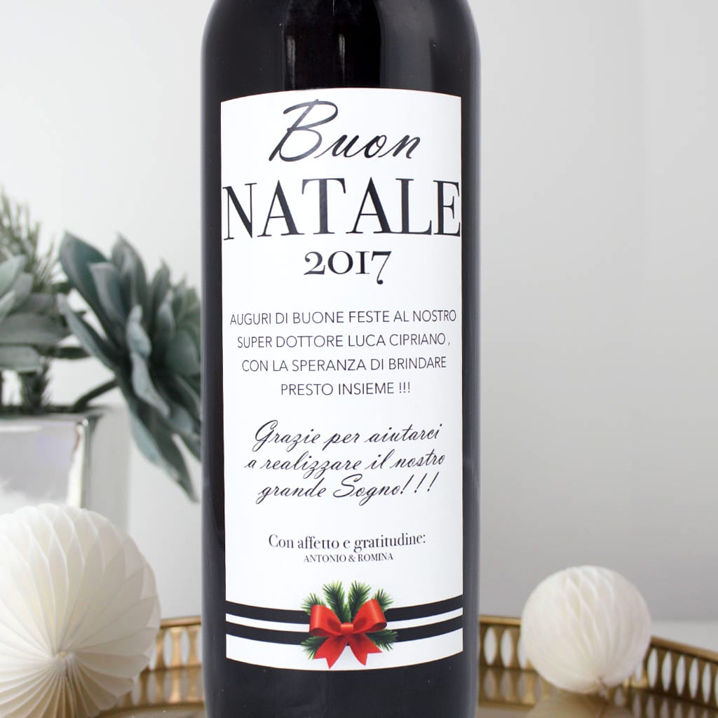Frasi Natale Vino.Bottiglia Personalizzata Buon Natale Con Dedica Olalla