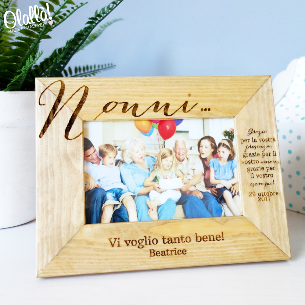 Regali Di Natale Per Nonni.Cornice In Legno Personalizzata Idea Regalo Per I Nonni Olalla