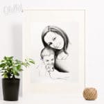 ritratto-personalizzato-mamma-bambino-matita-carboncino