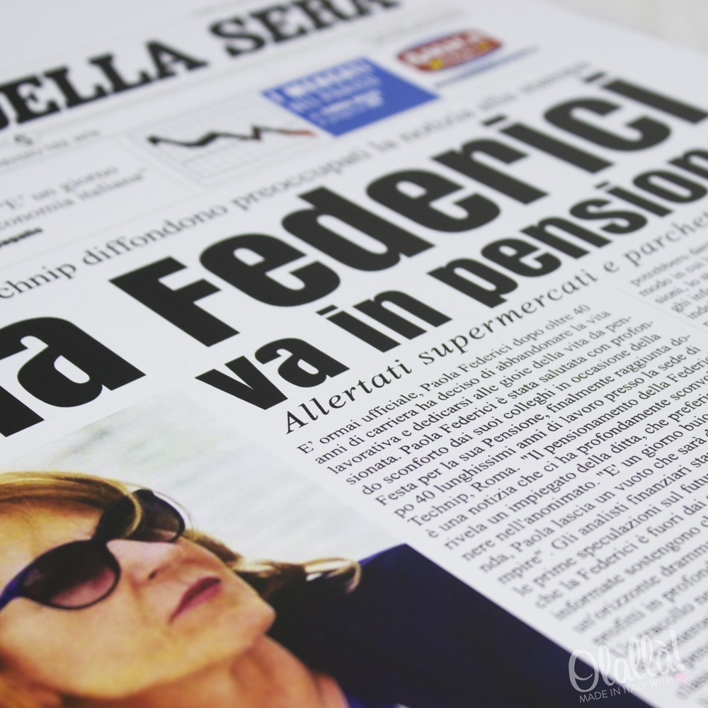 Finta Pagina Di Giornale Personalizzata Idea Regalo Pensione Olalla