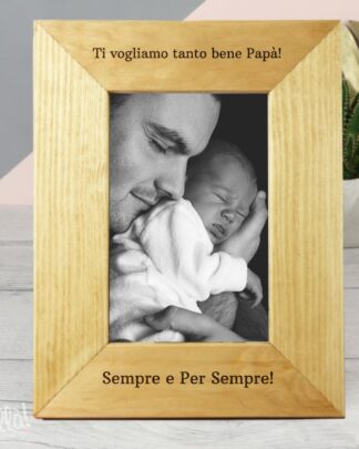 cornice-legno-portafoto-regalo-papa-personalizzata