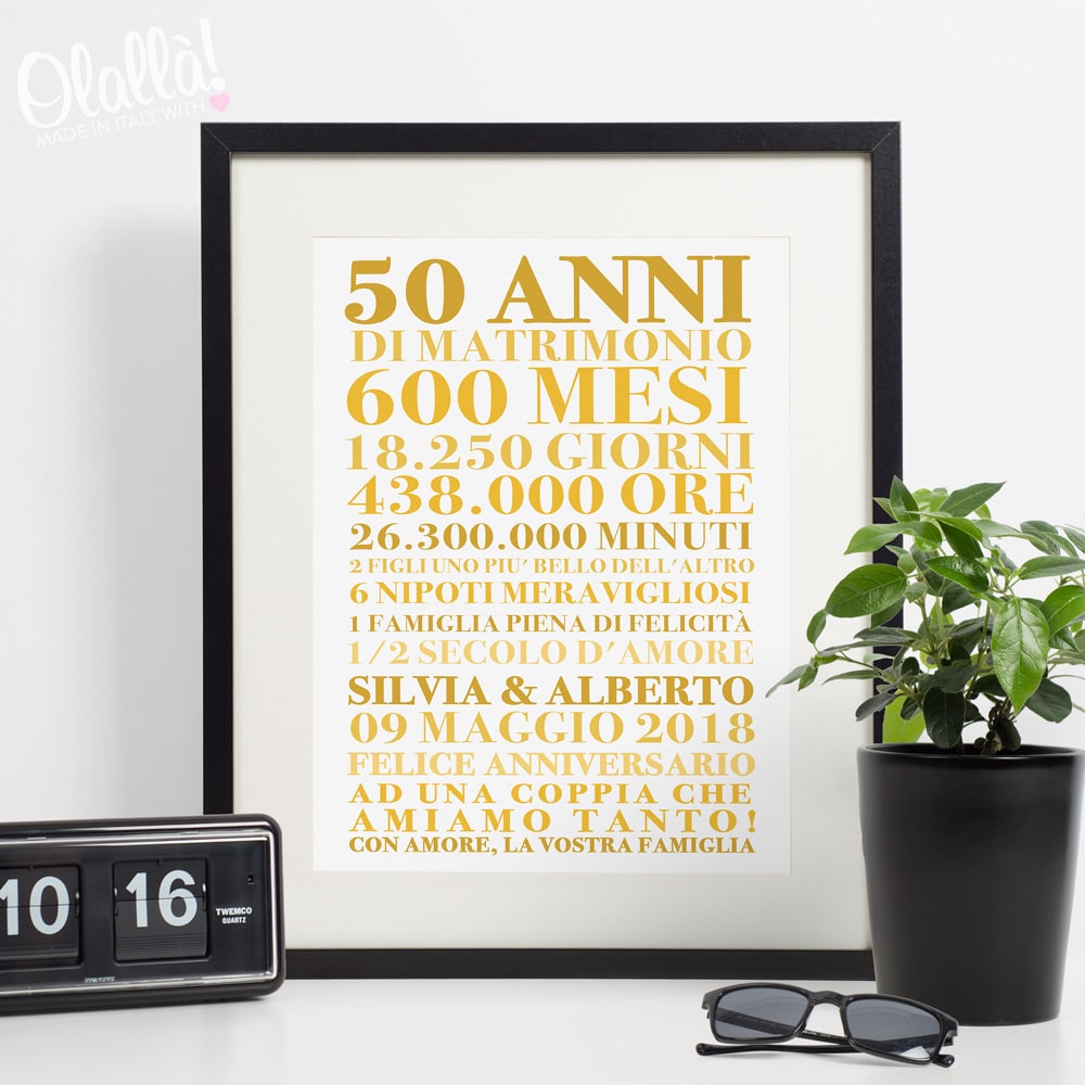 Stampa Personalizzata con Frasi su Festeggiato I Miei Primi 50 Anni