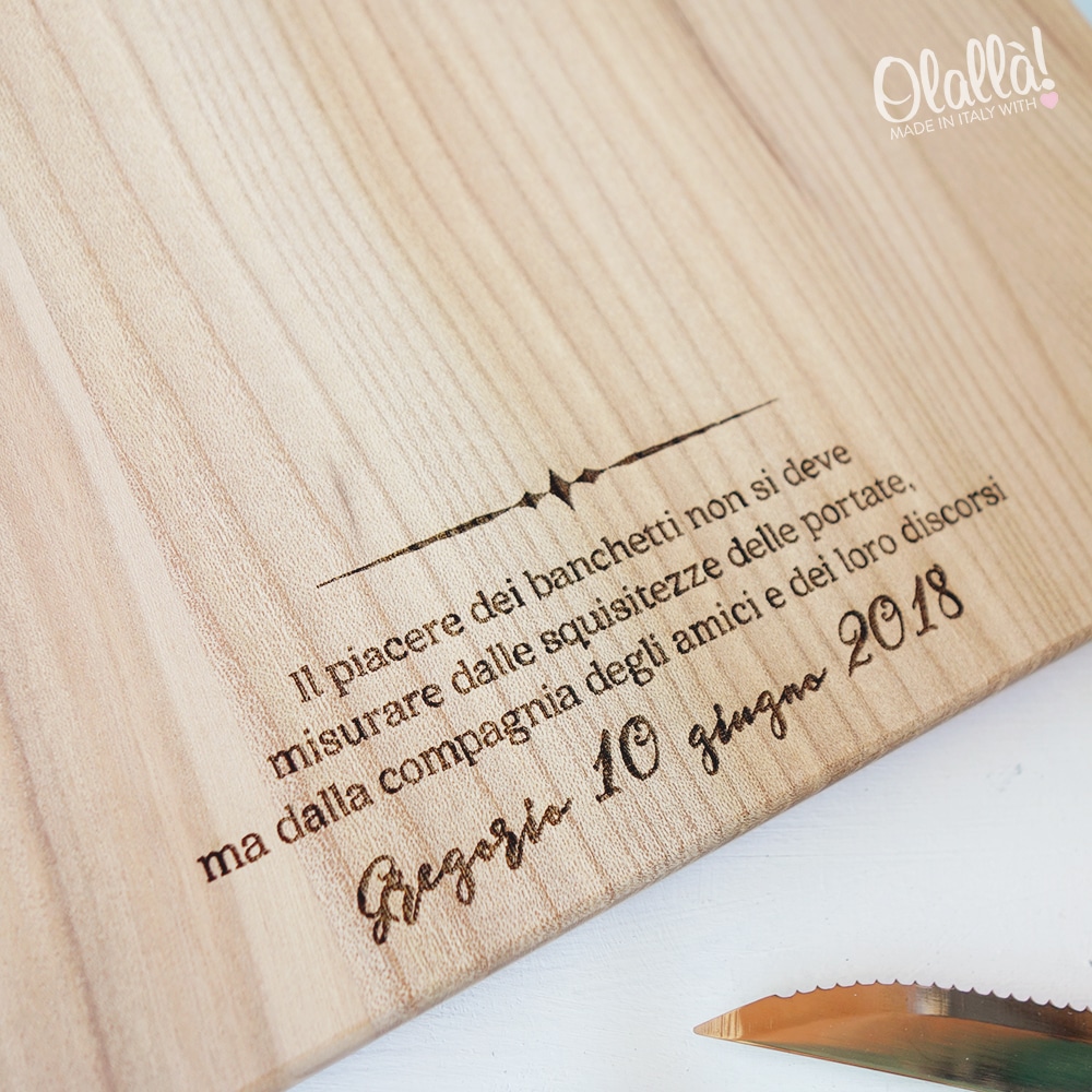 Tagliere in Legno Personalizzato con Dedica - Regalo per il