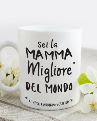 Tazza in Ceramica per La Mamma #mumlife Maxi Tazza Colazione Bianca E Oro  Idea Regalo Mamma E Neomamma Festa Compleanno 