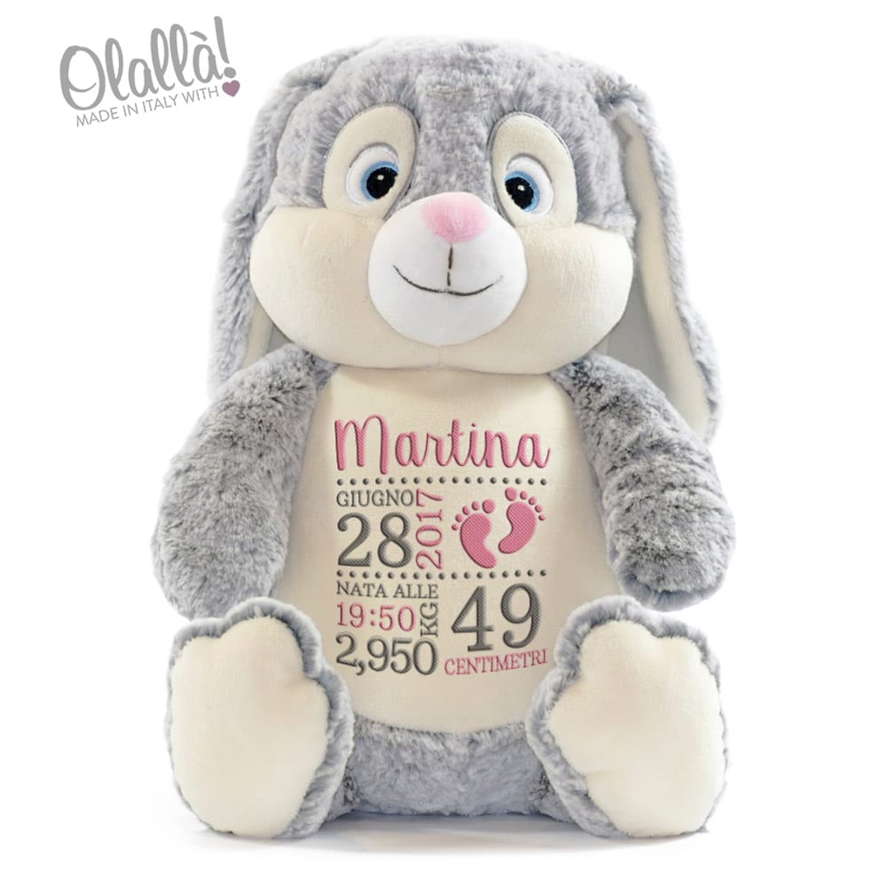 Peluche Personalizzato con Dati Nascita - Idea Regalo Neonato