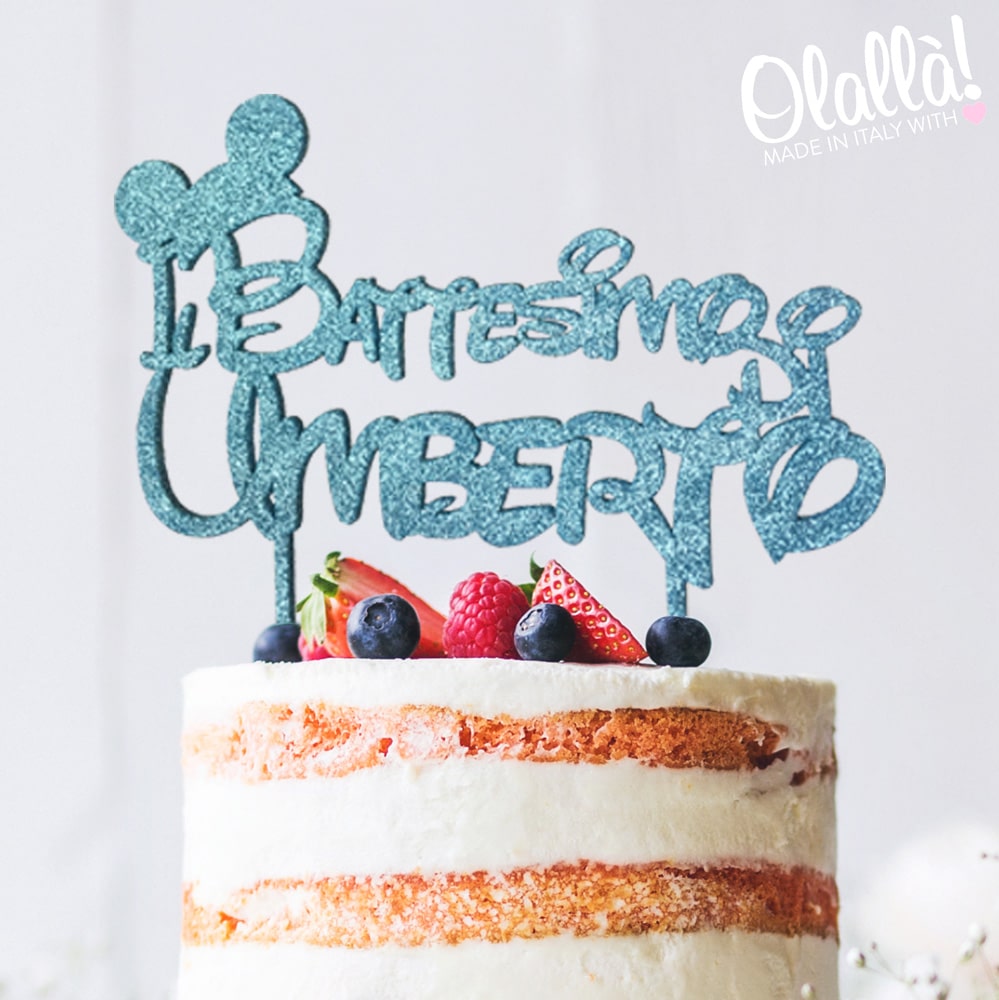 Cake Topper Personalizzato Battesimo e Nome