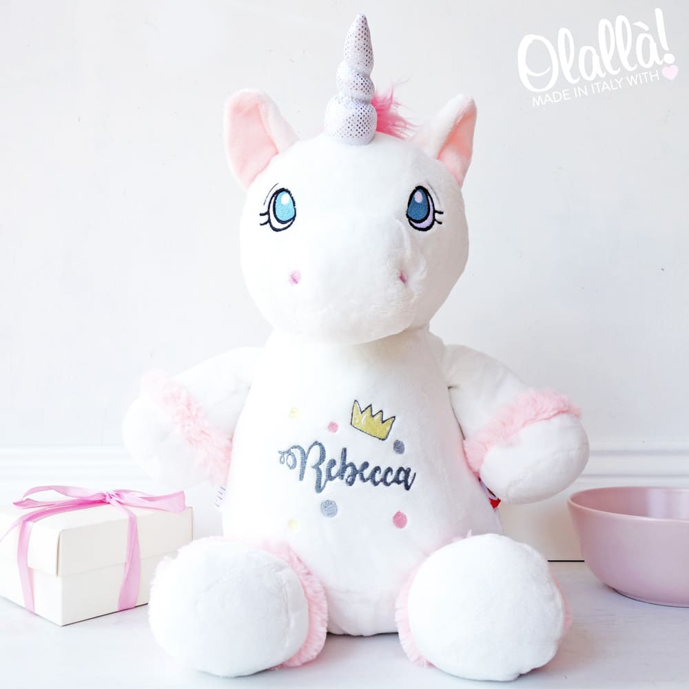 Peluche Personalizzato con Nome e Coroncina - Idea Regalo Nascita 