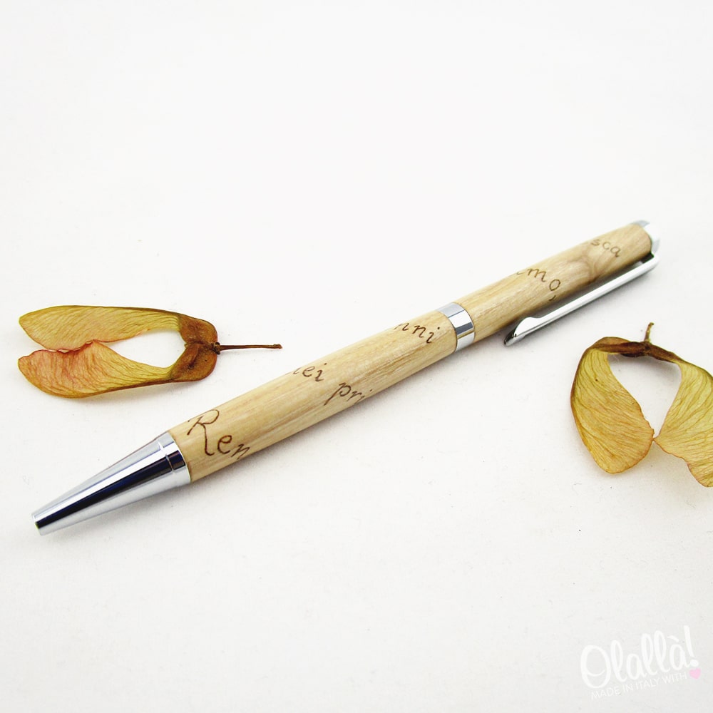Penna In Legno Personalizzata Con Frase A Spirale Olalla