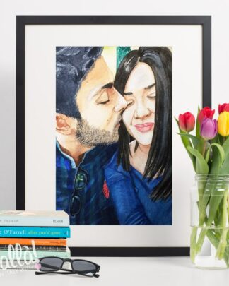 quadro-acquerello-coppia-personalizzato-regalo